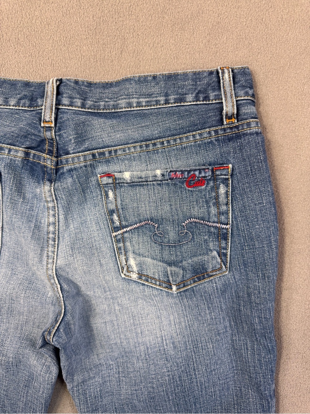 Y2K BLUE CULT Women’s Low Rise Medium Blue Washed Bootcut Flared Jeans, 31 - Picture 11 of 14